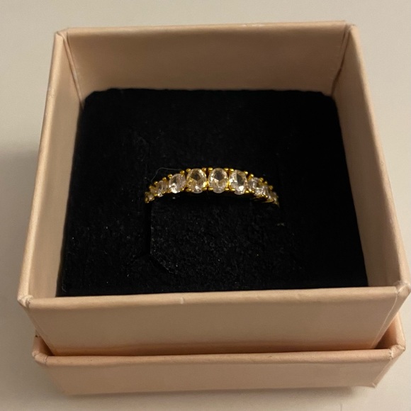 14k Gold Plated Dainty Diamond Ring - Picture 2 of 2